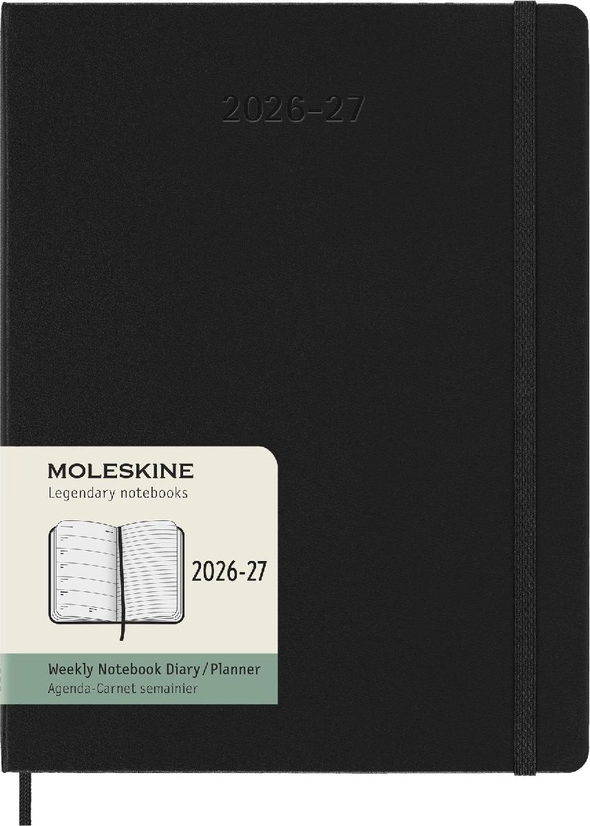 Produktbild: Moleskine 18 Monate Wochen Notizkalender 2026/2027, XL, 1 Wo = 1 Seite, Rechts linierte Seite, Fester Einband, Schwarz