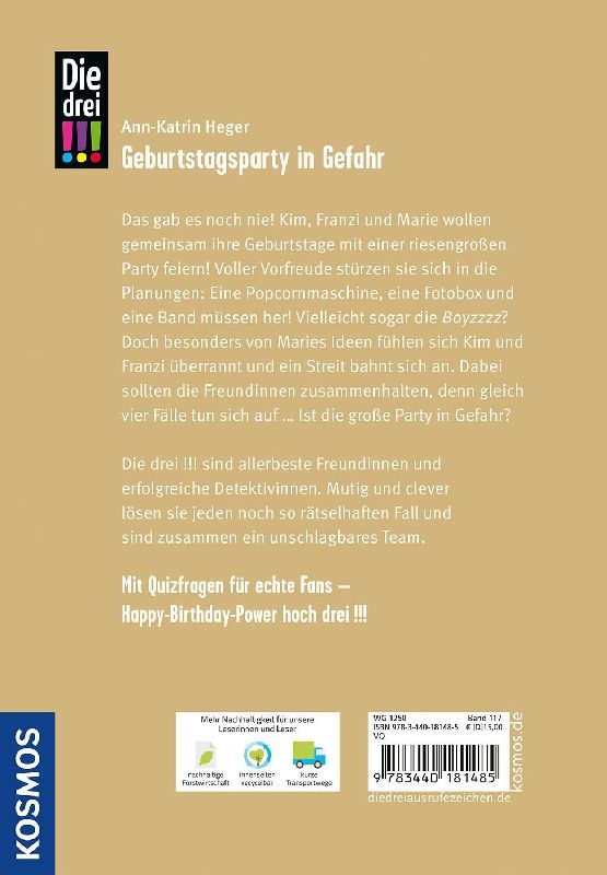 Produktbild: Die drei !!!, 117, Geburtstagsparty in Gefahr