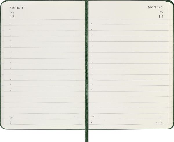 Produktbild: Moleskine 12 Monate Tageskalender 2026, Pocket/A6, 1 Tag = 1 Seite, Fester Einband, Myrtengrün