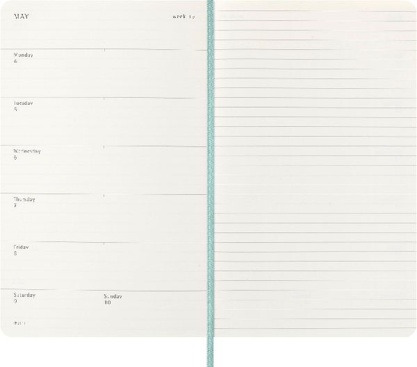 Produktbild: Moleskine 12 Monate Precious & Ethical Wochen Notizkalender 2026, L/A5, liniert, weicher Einband, Mamba Hellgrün, mit Box