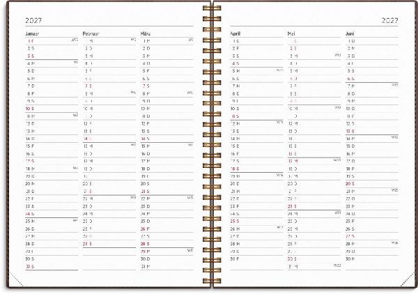 Produktbild: Burde Kalender 2026 Senator A5 Twist braun