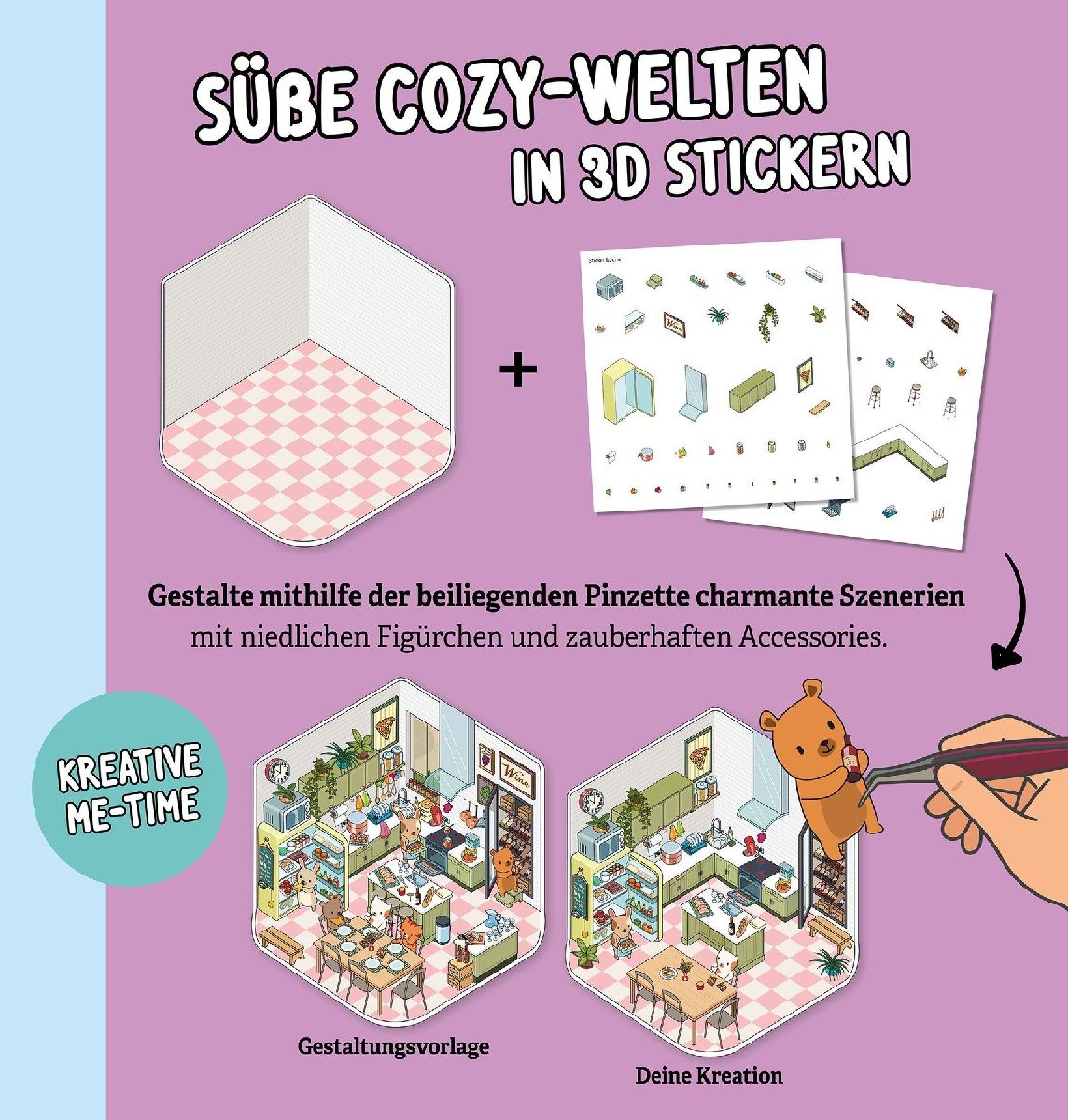 Produktbild: Mini-Sticker-Szenen - Cozy Mini-Homes I 3D-Sticker