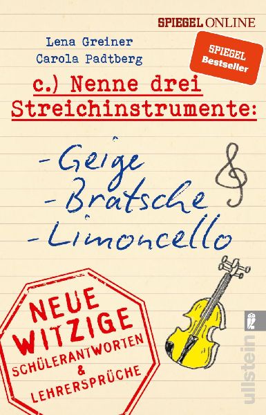 Produktbild: Nenne drei Streichinstrumente: Geige, Bratsche, Limoncello