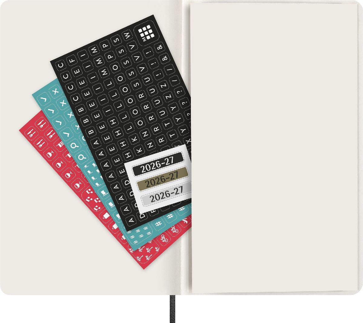 Produktbild: Moleskine 18 Monate Tagesnotizkalender 2026/2027, L/A5, 1 Tag = 1 Seite, Weicher Einband, Schwarz