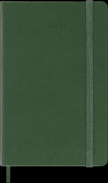 Produktbild: Moleskine 12 Monate Tageskalender 2026, Pocket/A6, 1 Tag = 1 Seite, Fester Einband, Myrtengrün