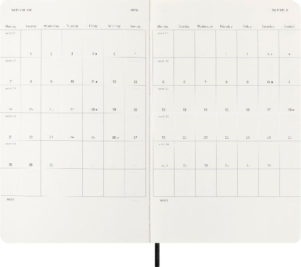 Produktbild: Moleskine Precious & Ethical 12 Monate Wochen Notizkalender 2026, L/A5, Liniert, Weicher Einband, Mamba Schwarz, mit Box