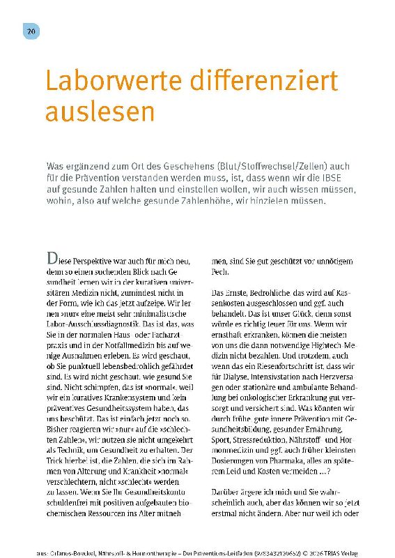 Produktbild: Nährstoff- & Hormontherapie - Der Präventions-Leitfaden