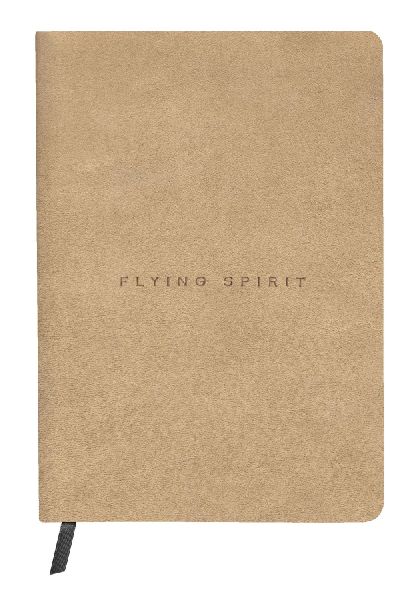 Produktbild: Flying Spirit, Notizbuch A5 mit Fadenbindung und Vintage-Ledereinband, beige, 90 Blatt 90g liniert