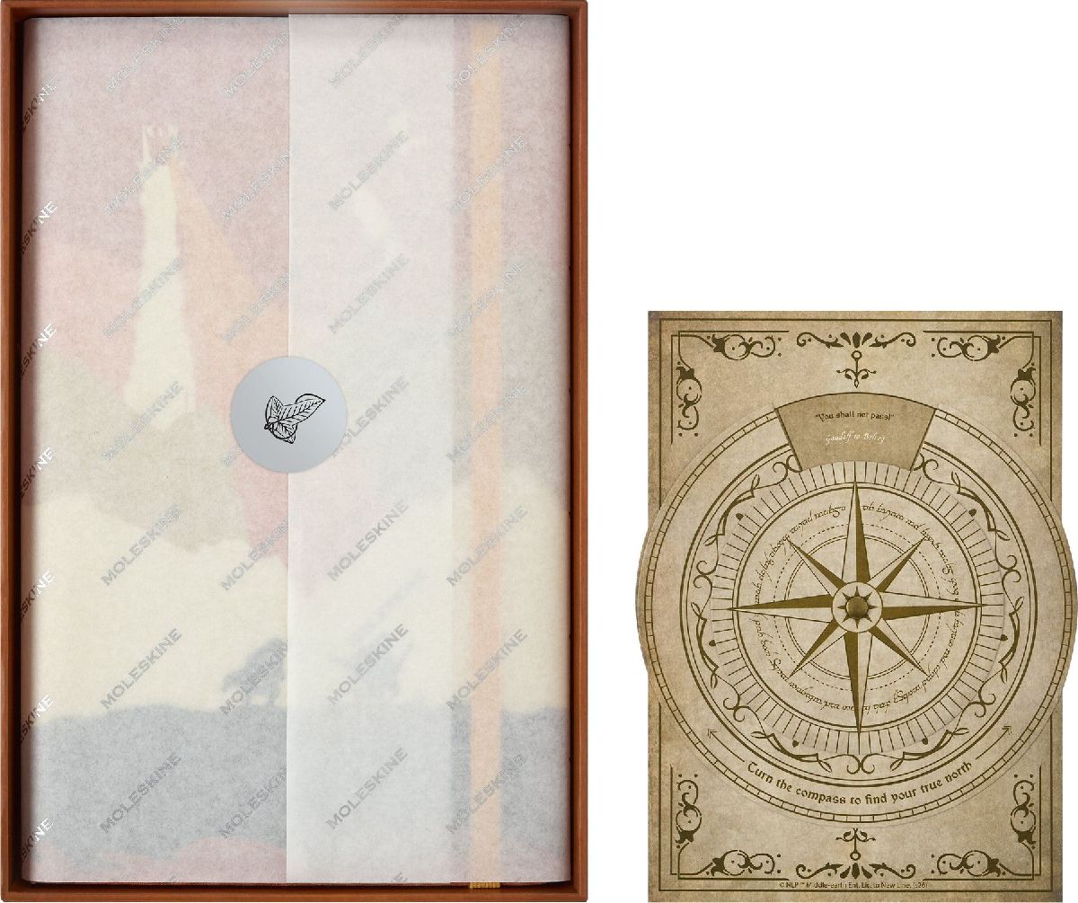 Produktbild: Moleskine Der Herr der Ringe Notizbuch Frodo Sam limitierte Ausgabe, L/A5, liniert, fester Einband, mit Box