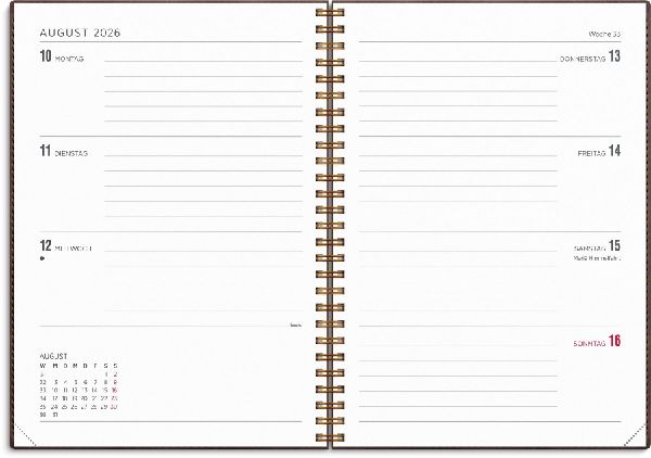 Produktbild: Burde Kalender 2026 Senator A5 Twist braun