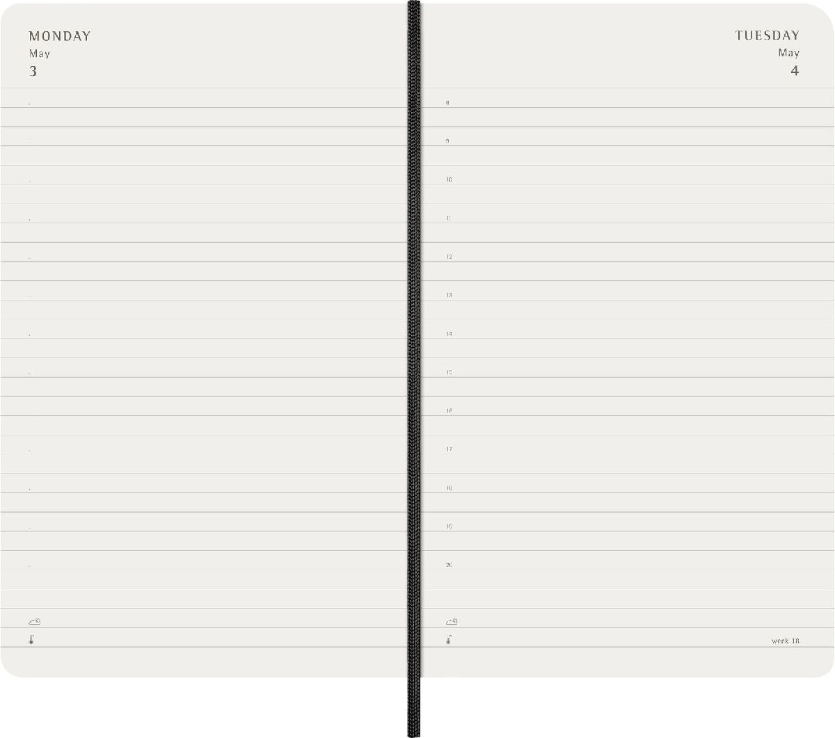 Produktbild: Moleskine 18 Monate Tagesnotizkalender 2026/2027, L/A5, 1 Tag = 1 Seite, Weicher Einband, Schwarz