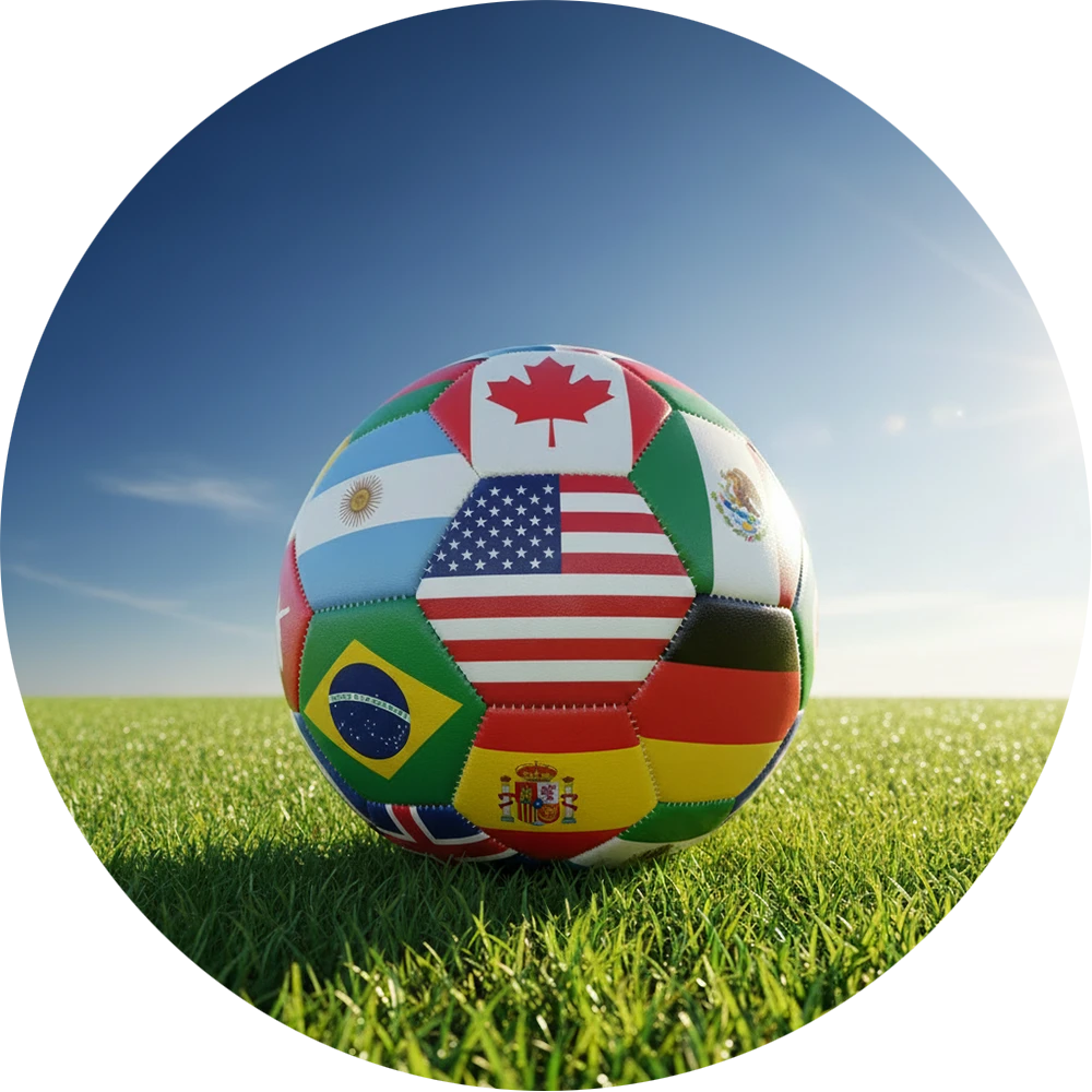 Fussball mit verschiedenen Flaggen