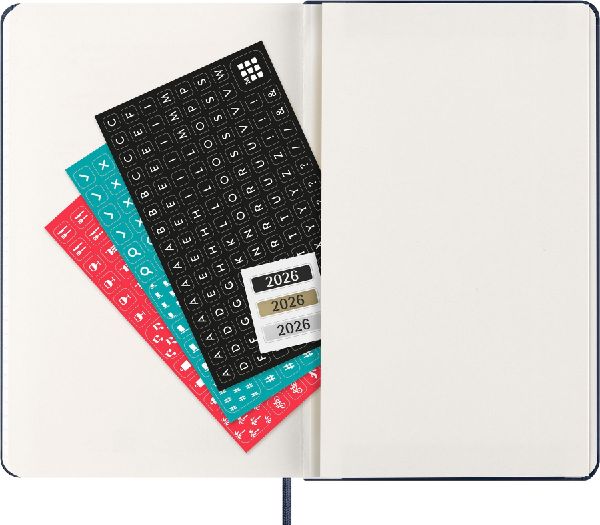 Produktbild: Moleskine 12 Monate Wochen Notizkalender 2026, Large/A5, 1 Wo = 1 Seite, rechts linierte Seite, Fester Einband, Saphir