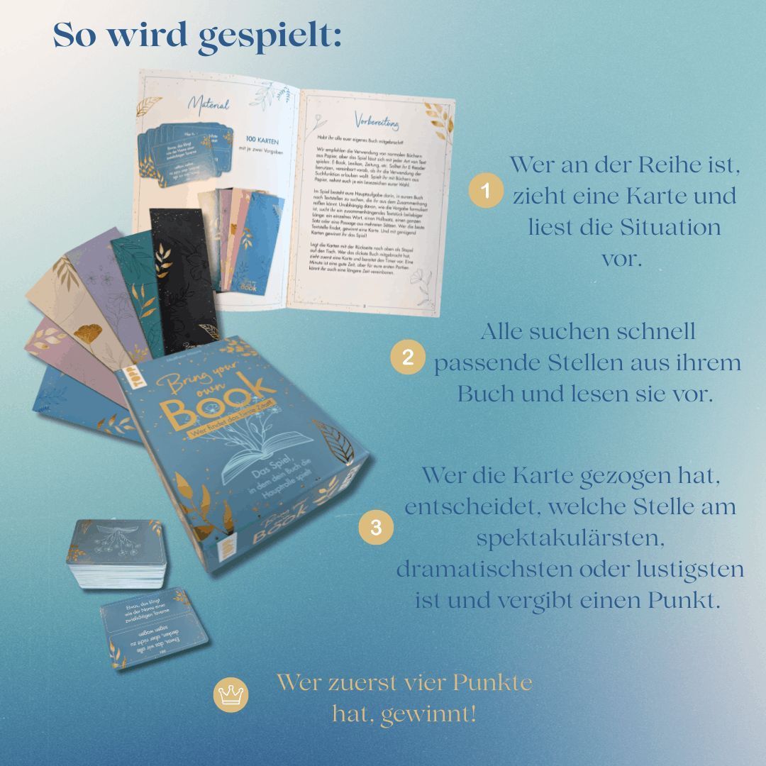 Produktbild: Bring your own Book - Booklove Edition. Das Spiel in dem dein Buch die Hauptrolle spielt!