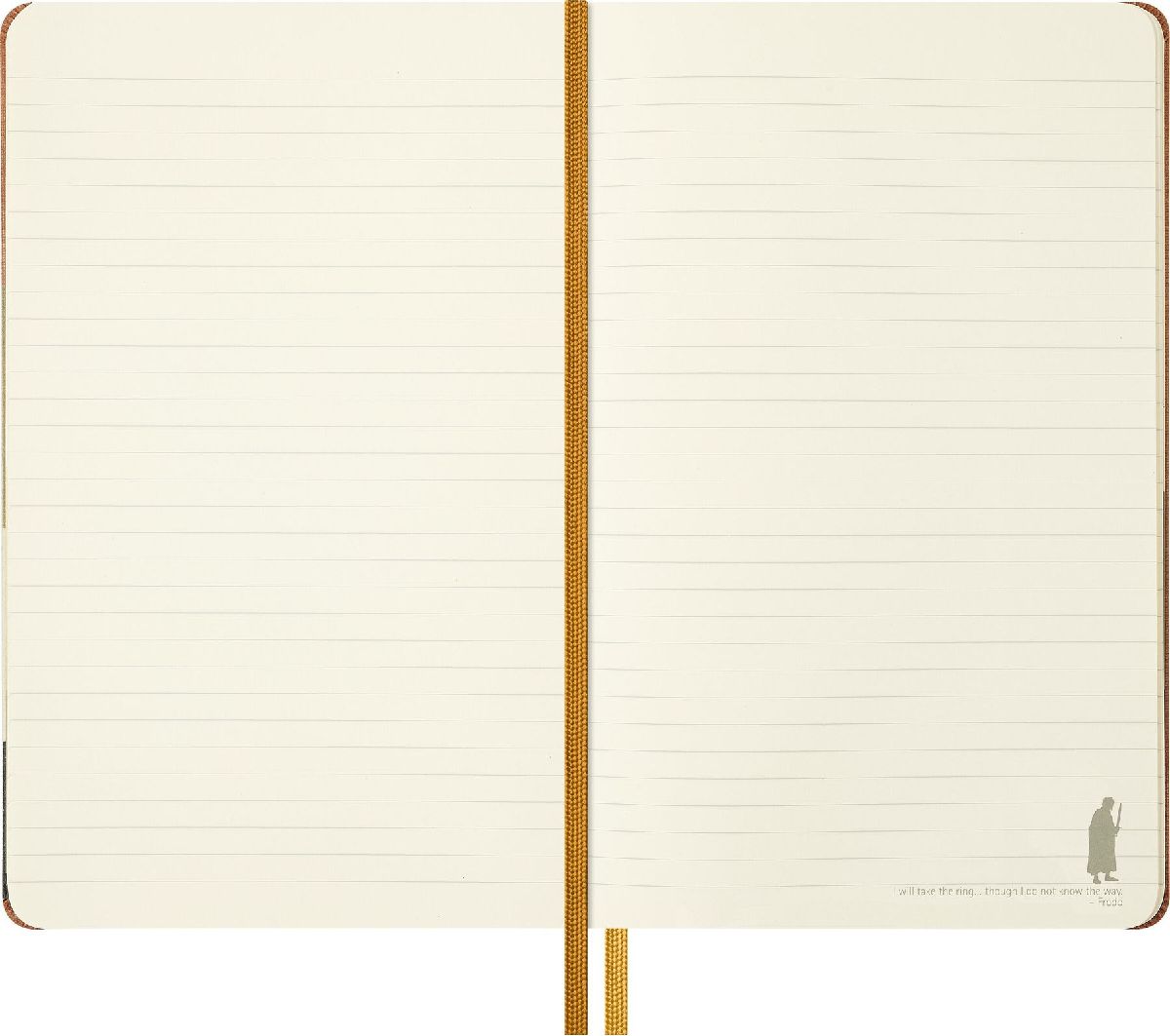 Produktbild: Moleskine Der Herr der Ringe Notizbuch Frodo Sam limitierte Ausgabe, L/A5, liniert, fester Einband, mit Box