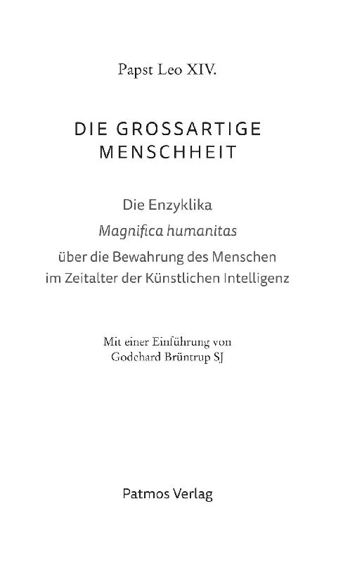 Produktbild: Magnifica humanitas: Die großartige Menschheit