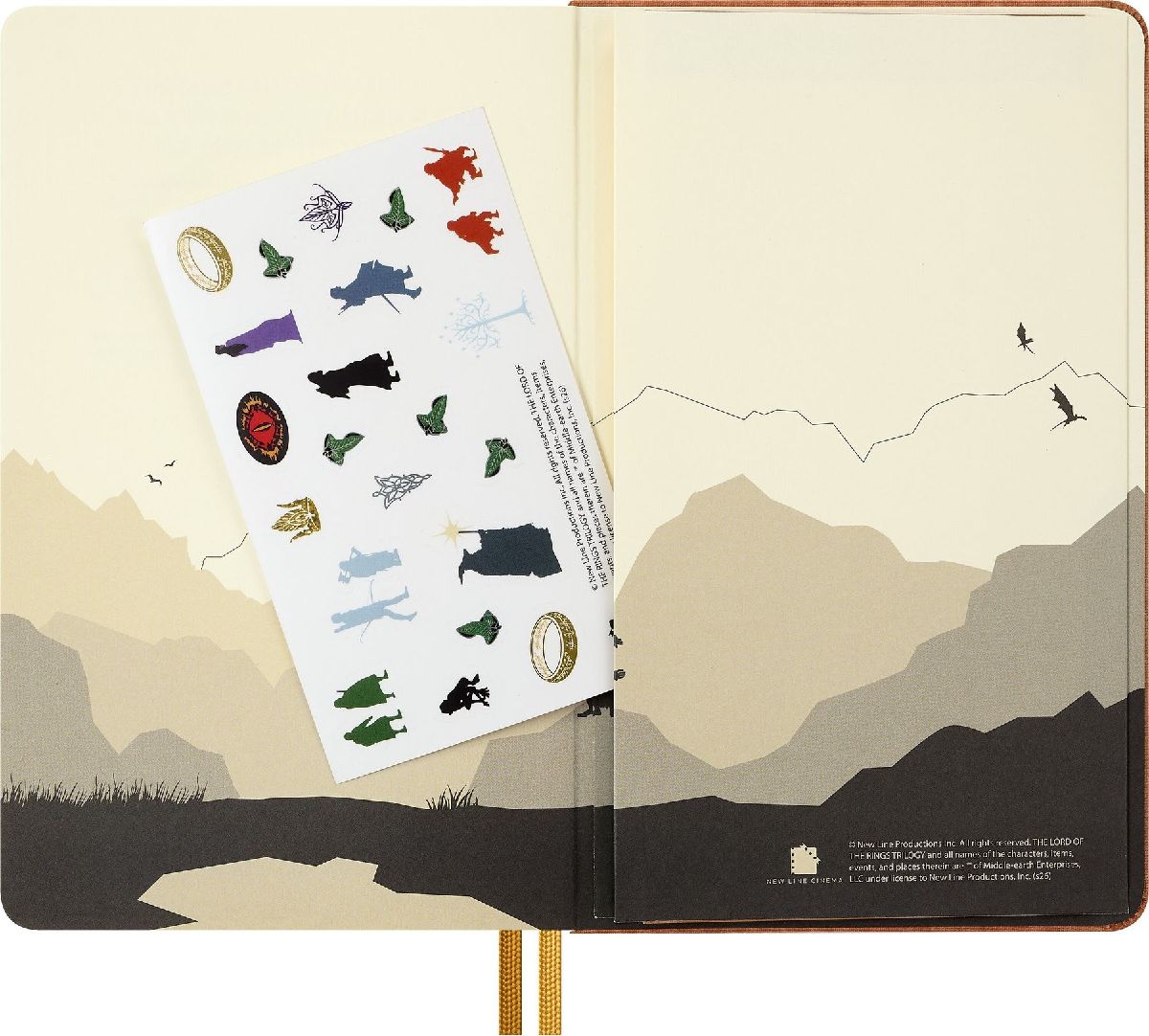 Produktbild: Moleskine Der Herr der Ringe Notizbuch Frodo Sam limitierte Ausgabe, L/A5, liniert, fester Einband, mit Box
