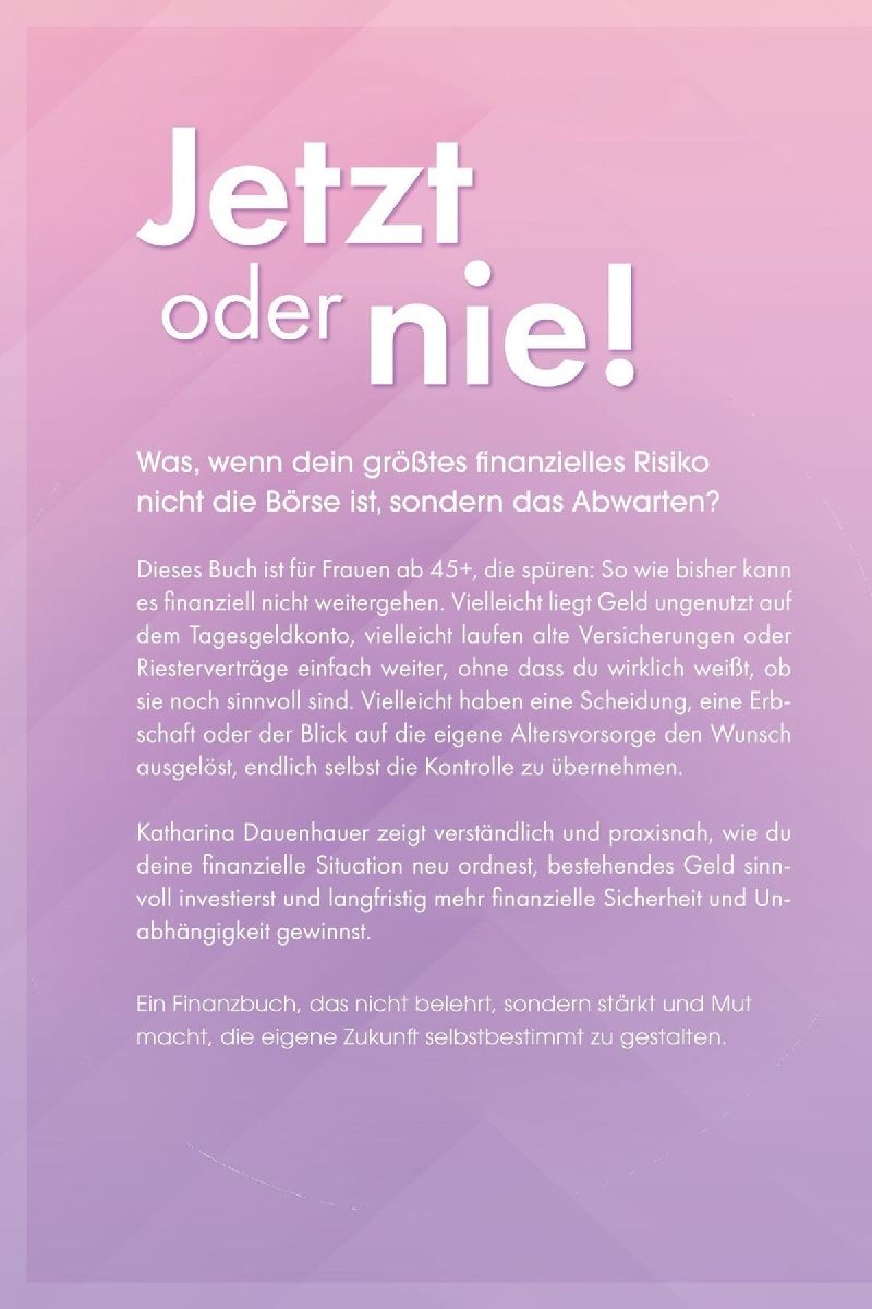 Produktbild: Jetzt oder nie - Investieren für Frauen ab 45+