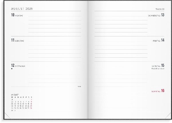 Produktbild: Burde Kalender 2026 Senator A5 Vega schwarz