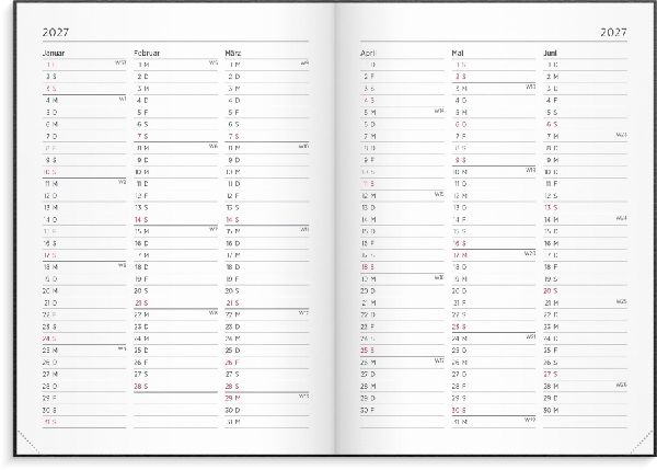 Produktbild: Burde Kalender 2026 Senator A5 Vega schwarz
