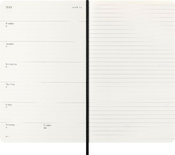 Produktbild: Moleskine Precious & Ethical 12 Monate Wochen Notizkalender 2026, L/A5, Liniert, Weicher Einband, Mamba Schwarz, mit Box