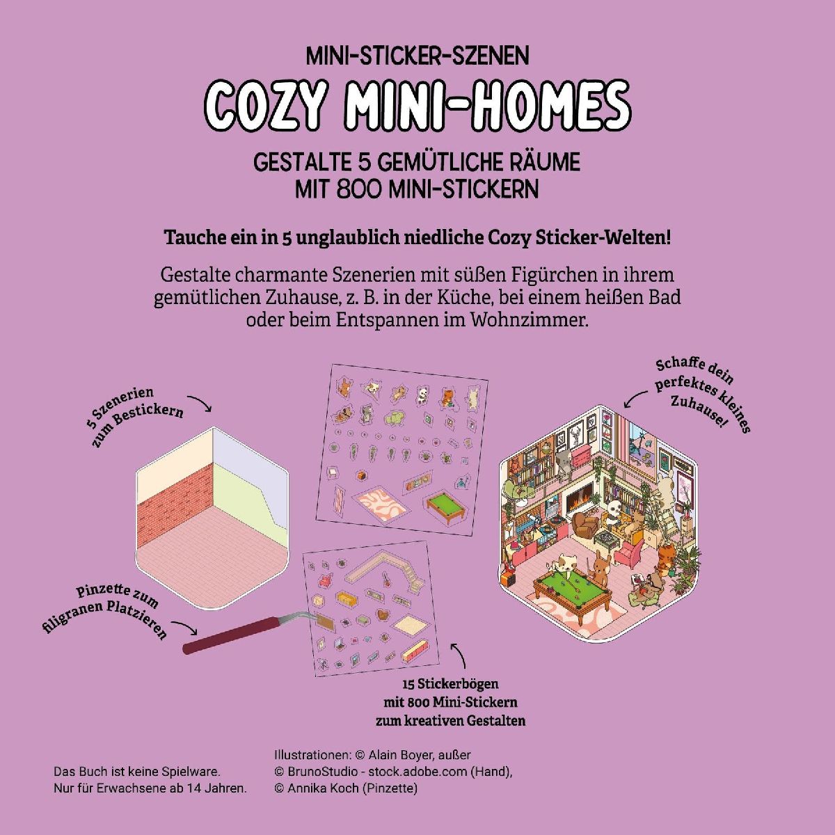 Produktbild: Mini-Sticker-Szenen - Cozy Mini-Homes I 3D-Sticker
