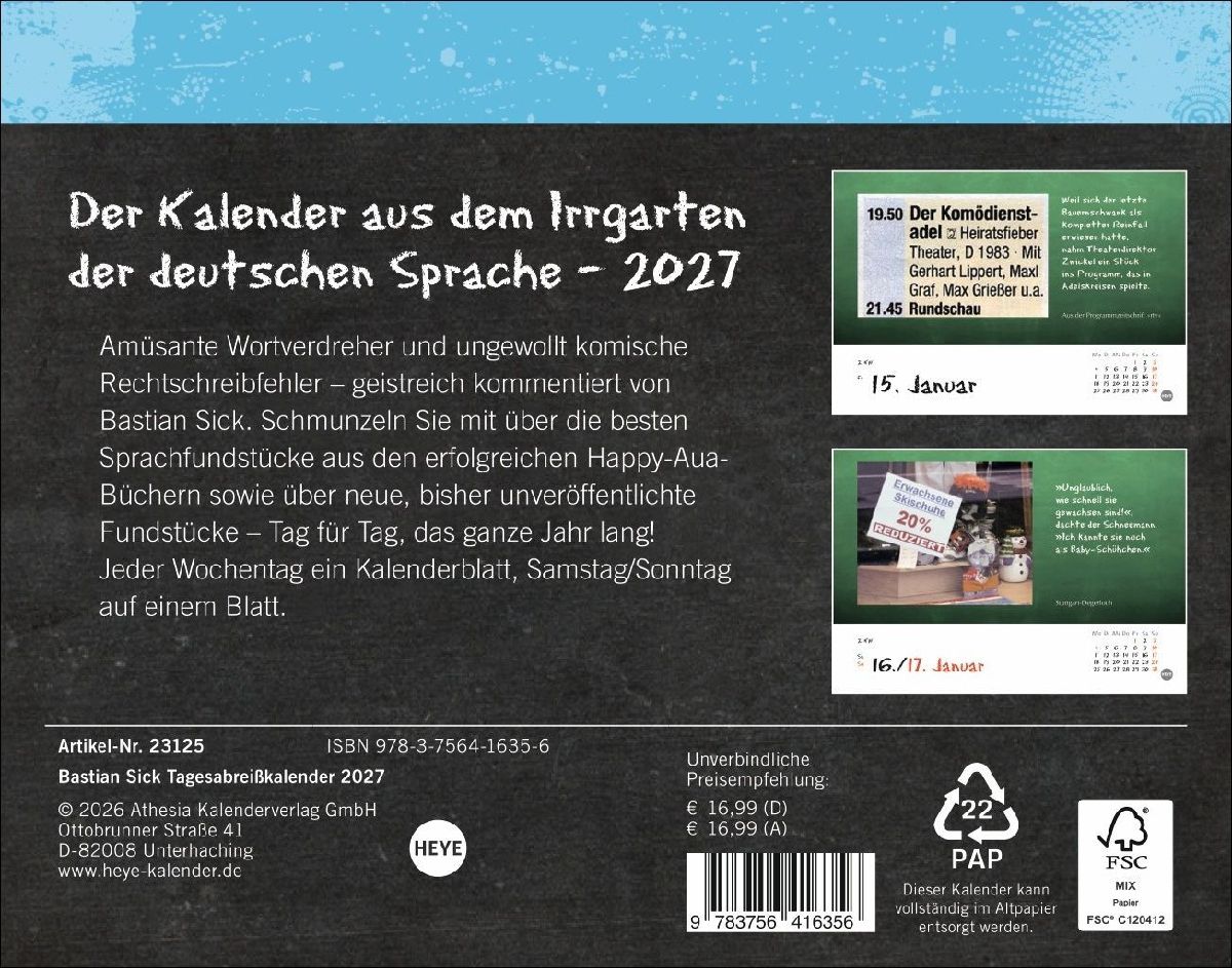 Produktbild: Bastian Sick Tagesabreißkalender 2027