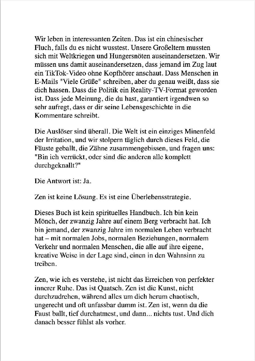 Produktbild: ZEN UND DIE KUNST, DEN LEUTEN NICHT AUF DIE SCHNAUZE ZU HAUEN