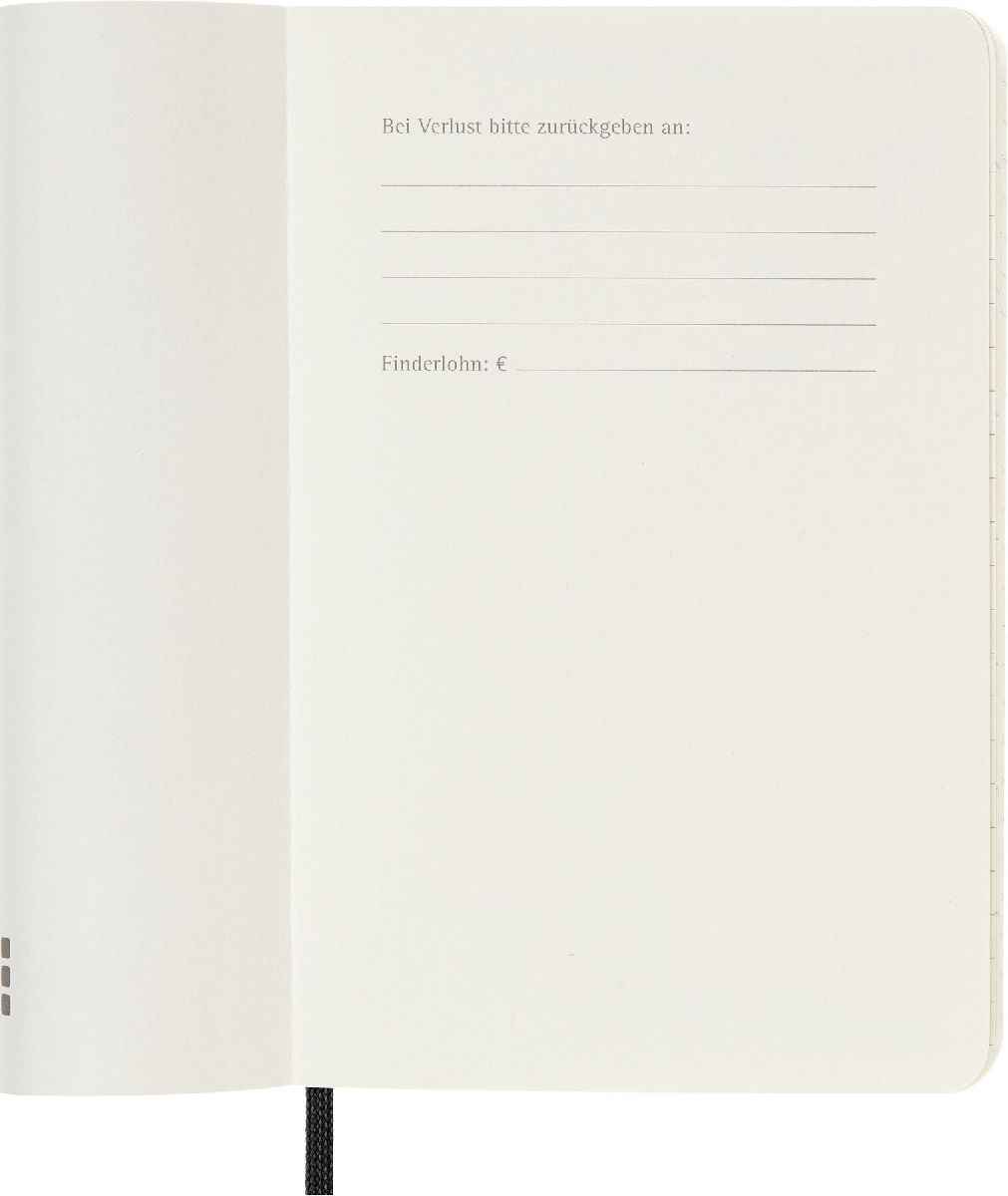 Produktbild: Moleskine 12 Monate Wochen Notizkalender Deutsch 2027, Pocket/A6, 1 Wo = 1 Seite, rechts linierte Seite, Weicher Einband, Schwarz