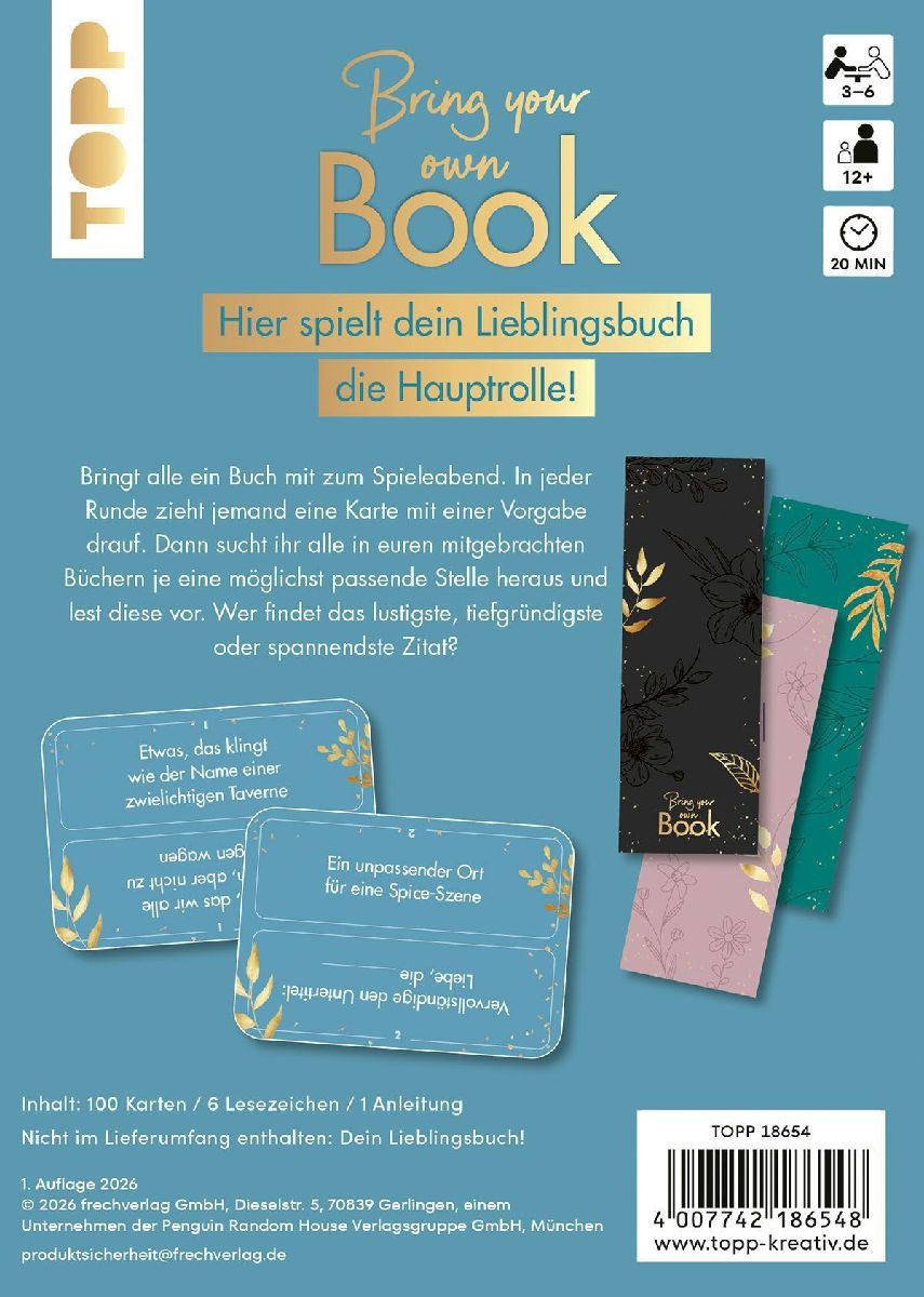 Produktbild: Bring your own Book - Booklove Edition. Das Spiel in dem dein Buch die Hauptrolle spielt!
