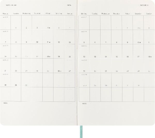 Produktbild: Moleskine 12 Monate Precious & Ethical Wochen Notizkalender 2026, L/A5, liniert, weicher Einband, Mamba Hellgrün, mit Box