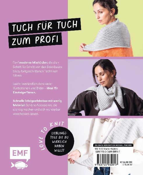 Produktbild: Love to knit: Stricken lernen mit Mini-Tüchern von @maschenfein