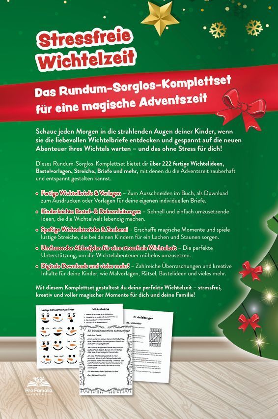 Produktbild: Das große Wichtelspaß Komplettset - Das Wichtel Buch: fertige Wichtelbriefe, lustige Streiche, kreative Bastelanleitungen & mehr: Einfach und schnell unvergessliche Kindheitserinnerungen schaffen