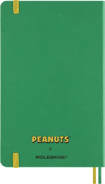 Produktbild: Moleskine 12 Monate Peanuts Charlie & Snoopy Tageskalender 2026, L/A5, 1 Tag = 1 Seite, fester Einband, Emeraldgrün