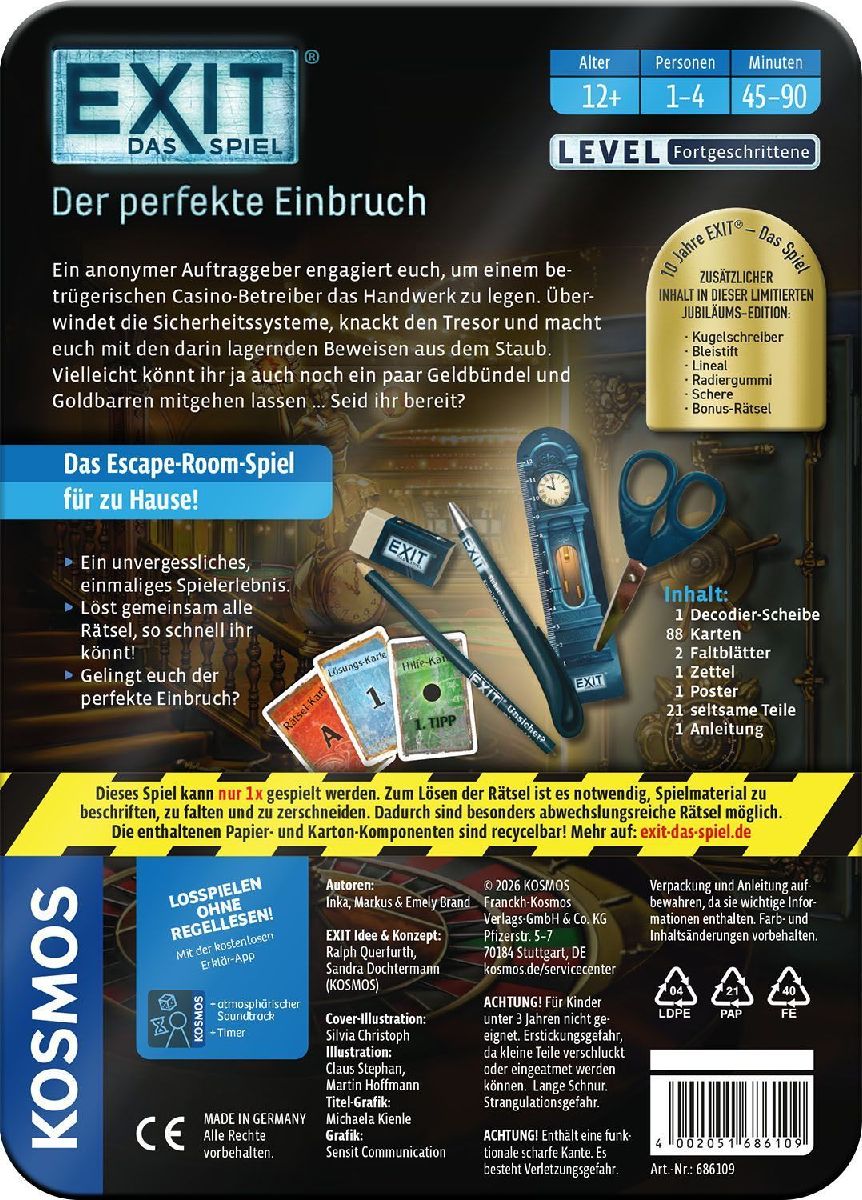 Produktbild: EXIT® - Das Spiel: Der perfekte Einbruch (Jubiläums-Edition)