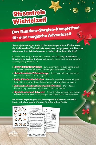 Produktbild: Das große Wichtelspaß Komplettset - Das Wichtel Buch: fertige Wichtelbriefe, lustige Streiche, kreative Bastelanleitungen & mehr: Einfach und schnell unvergessliche Kindheitserinnerungen schaffen